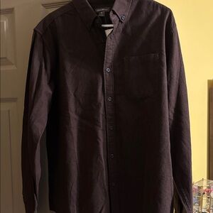 Eddie Bauer Dark Brown Casual Button-Down Shirt